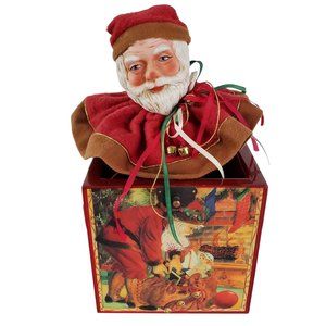 1986 Enesco Musical Jack in the Box Twas The Night Before Christmas 325597 COA